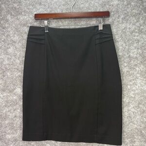 Express Skirt Womens 10 Black Pencil Career Office Stretch Slit Back Classic